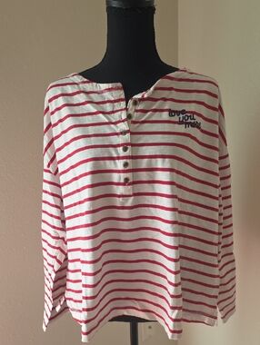Old Navy Red and White Striped Top